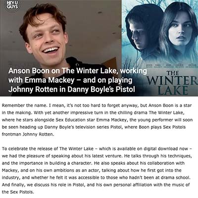 Anson Boon on The Winter Lake, working with Emma Mackey – and on playing Johnny Rotten in Danny Boyle’s Pistol
